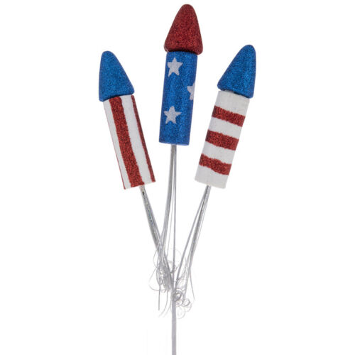 Details about  &nbsp;Red, White & Blue Glitter Firecrackers Pick 18 3/8&#034;