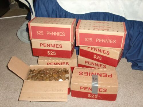 Machine Sorted 1959-1982 26 LBS 4,000 Coins $40 Face Value US Copper Pennies