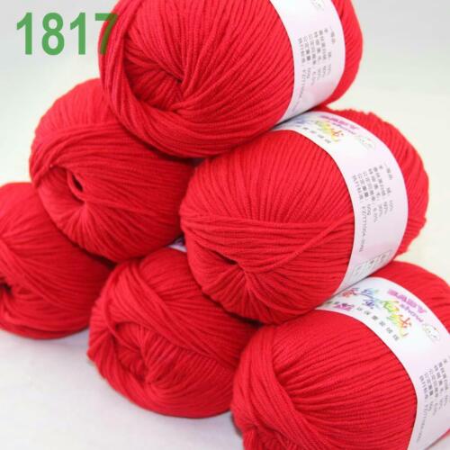 NEW 6Balls X50g Thin Children Cashmere Silk Velvet Finger Knitwear Scarf Yarn 17 