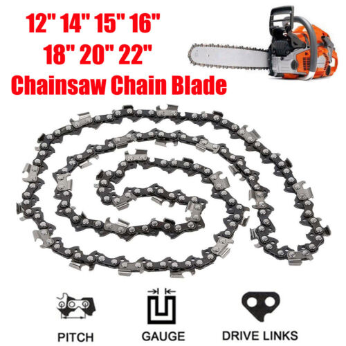 12''/14''/15''/16''/18''/20''/22'' Chainsaw Chain Blade Replacement Saw Part 