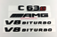C63s AMG V8 BITURBO Trunk Emblem Badge Sticker for Mercedes Benz Matte black