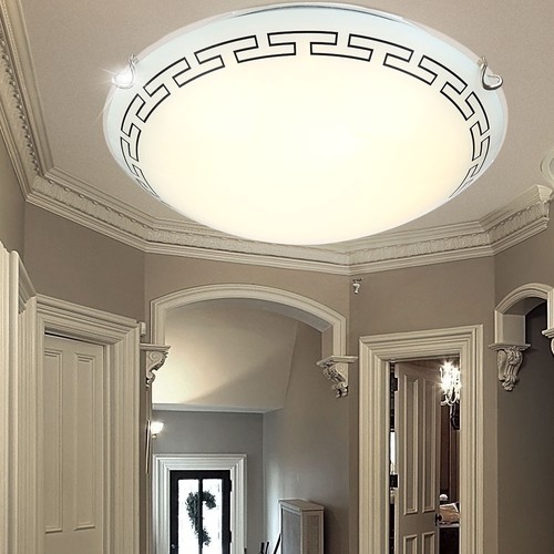 LED Landhaus Decken Lampe rund Wohn Zimmer Beleuchtung Glas Strahler Leuchte