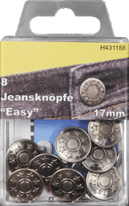 8 Boutons Jeans Pantalons Bouton Jeans Bouton Rivets bouton argent 17 mm