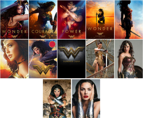 12pc Wonder Woman Movie 2017 Mirror Surface Postcard Promo Card Poster Card U413