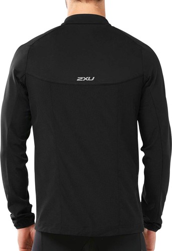 Black 2XU X Vent Half Zip Long Sleeve Mens Running Top
