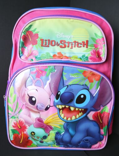 Disney LILO & STITCH 16" Canvas School Backpack 