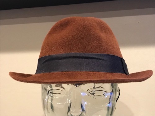 $170 Helen Kaminski 100/% Velour Fur Felt Carry Fedora 57 58 Large NEW