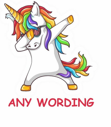 PERSONALIZED FABRIC//T-SHIRT IRON ON TRANSFER UNICORN HORSE::::::::::::::::::::