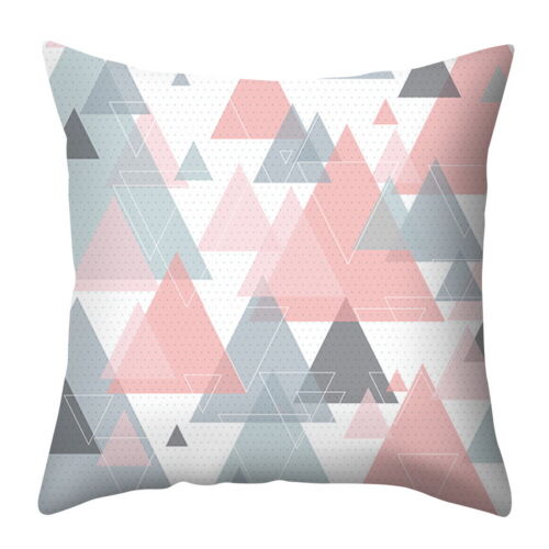 Cushions Covers Rose Gold Geometric Marble Pillowcases Sofa Decor UK