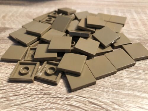 Lego City 2 azulejos 1 x 3 con inscripciones en oscuro beige//tan