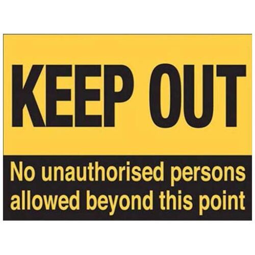 Warning No Entry Work Unauthorised Access Door Keep Out Medium Metal Tin Sign