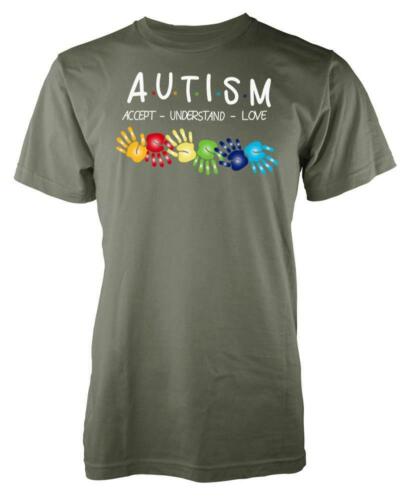 Autism Rainbow Hands Accept Understand Love Kids T Shirt