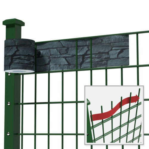 PVC Sichtschutz Streifen Sichtschutzfolie Doppelstabmatten Zaun 70m Schiefer
