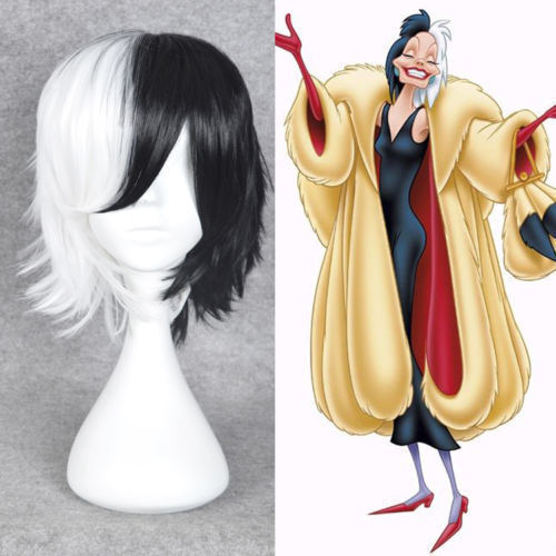 Evil Madame Wig Cruella De Ville Vil 101 Dalmations Wigs Costume Accessories