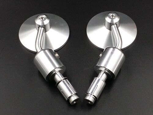 7//8/"Motorcycle Silver CNC Aluminum 3/" Side Rear View Handle Bar End Mirrors Cafe