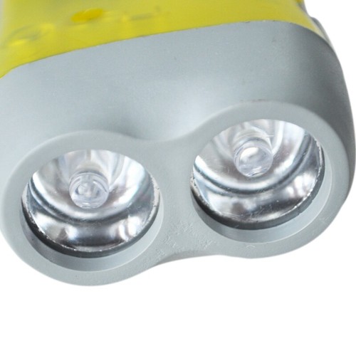 Linterna antorcha Dynamo de 2 LEDs blancos para camping P8S2