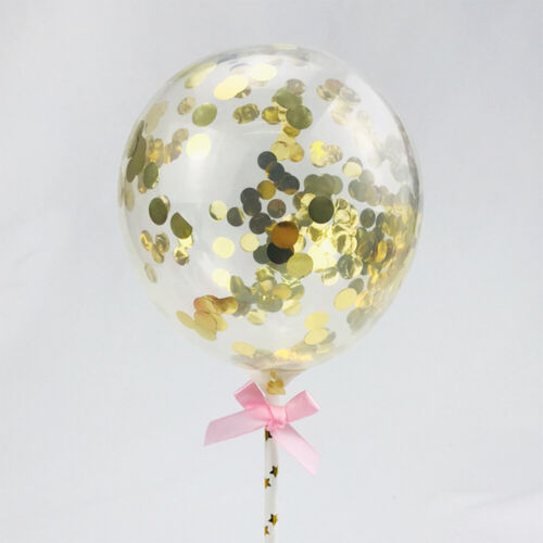 1-5x Glitter Confetti Sequin Latex Balloon Cake Topper BirthdayParty Decor lap v