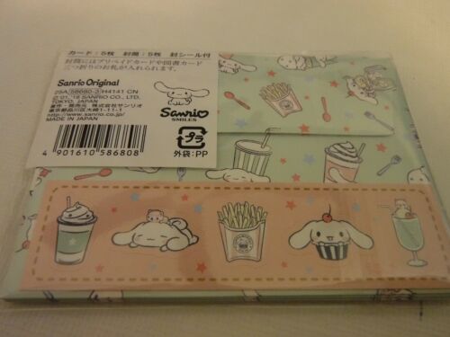 Sanrio Cinnamorol Notecards With Envelopes Stickers Message Cards Fries Shakes 