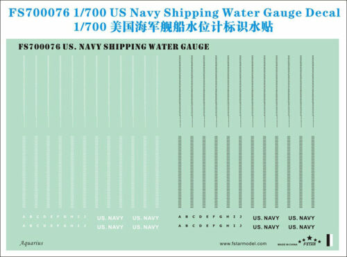 Five Star 1//700 US Navy Shipping Water Gauge Decals