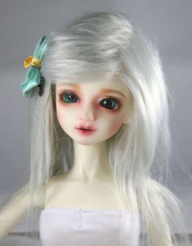 BJD Doll 1/4 7-8 Wig Short Afro Hair Fabric Fur Wig for Boy Girl Grey 