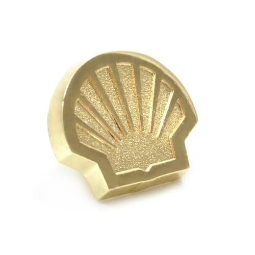 Vintage /"Shell/" Metal Pin Badge GOLD collectible RARE MENS GIFT IDEA