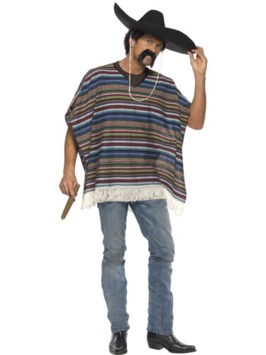 Authentic Looking Poncho Adult Mens Smiffys Fancy Dress Costume 