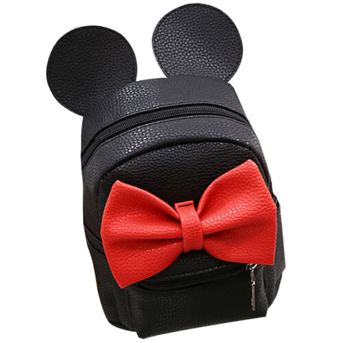 Women Girls Minnie Mouse Backpack Bow Leather Shoulder Bags Travel School Bag
