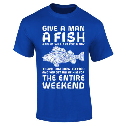Details about  / Mens Give A Man A Fish Fishing Angling Gift Funny T-shirt S-3XL