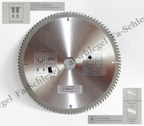 TCT Kreissägeblatt new  für NE-Metalle Aluminium  Durchmesser Ø190 bis 400 