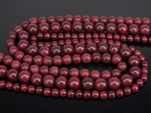 Natural Wood Sandalwood Rosewood Round Spacer Loose Beads 15.5'' 6mm 8mm 10mm