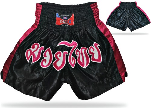 PUGILATO MUAY THAI KICK MMA UFC Grappling Pantaloncini Nero Cage Fighting Gear Pantaloncini