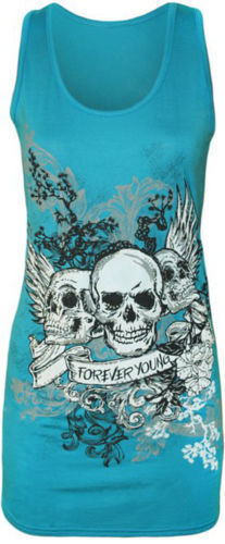 New Women/'s Halloween Forever Young Crâne Dos Nageur Sans Manches Femmes Haut Débardeur