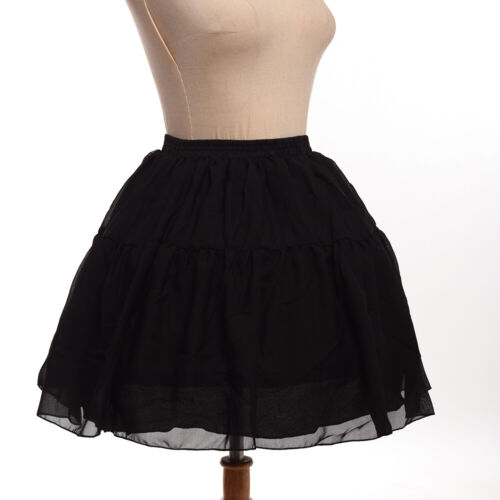 Lolita Girls 2Hoop Crinoline Petticoat Bustle Underskirt Chiffon Skirt Pannier 
