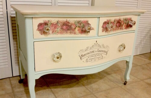 Furniture Decal Image Vinatage Transfer Old Fashioned Rose Upcycle Shabby Chic 