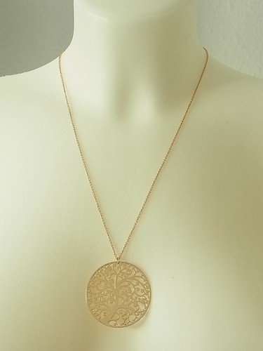 Collar cadena larga cadena amuleto Medallion negro