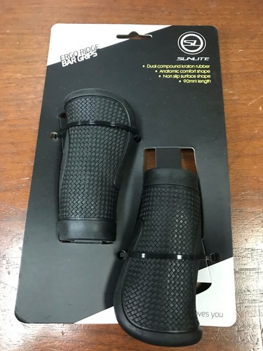 Sunlite Bicycle Ergo Ridge Bar Grips 90mm-Black NEW