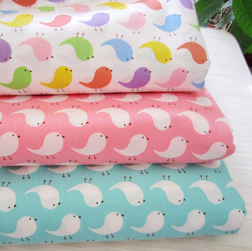 One PCS Cotton Fabric Pre-Cut Quilt cloth Fabric for Sewing Colorful Birds D3