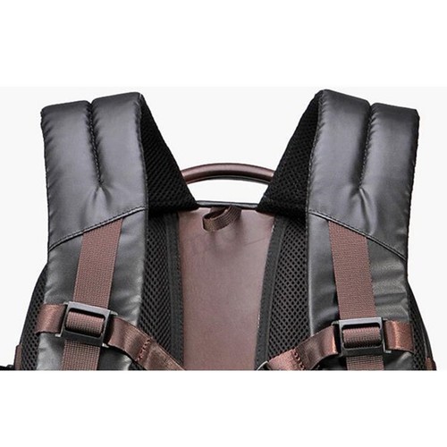 Men Backpack Waterproof Leather Laptop School Shoulder Bag Satchel Rucksack