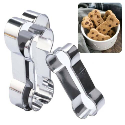 3pcs Stainless Steel DIY Dog Bone Shape Fondant Cookie Mold Biscuit Cutter Sale 