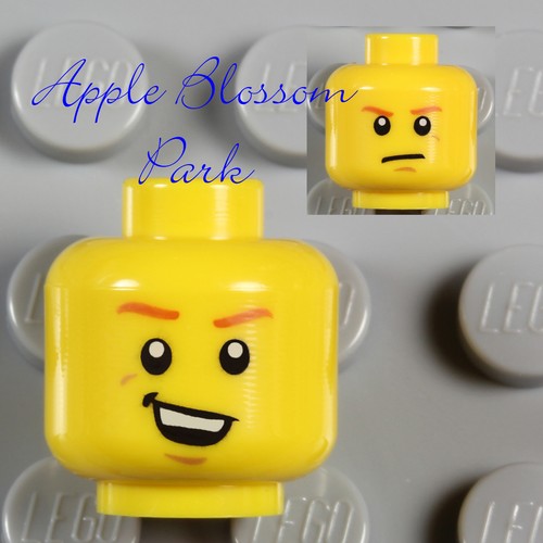 Movie//Castle//City NEW Lego Police Agent MINIFIG HEAD Male Boy w//Max Burns Smile