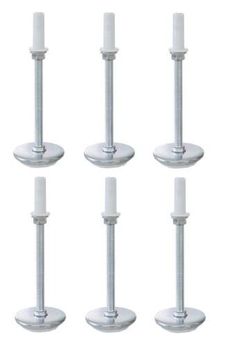 Set of 6 Universal 5" Adjustable Height Bed Frame Risers Threaded Glides/Legs 