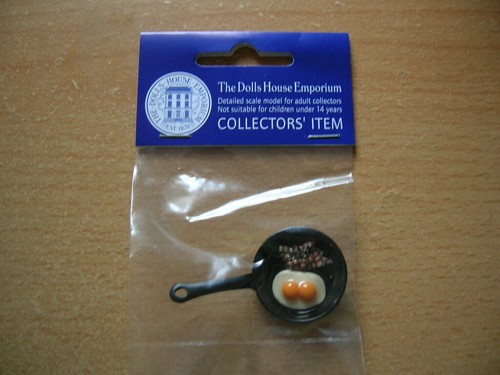 Padella CON SPECCHIO uova e prosciutto speck bambole Tube dollhouse 1:12 ART 6019