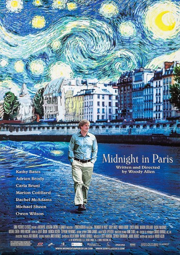 Reproduction Movie Cinema Poster Art A4 A3 MIDNIGHT IN PARIS 2011 Woody Allen