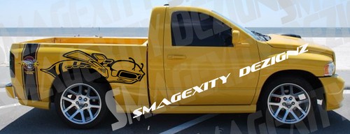 MATTE BLACK Passenger side SUPER BEE Dodge RAM HEMI Decal Graphic RUMBLE MOPAR