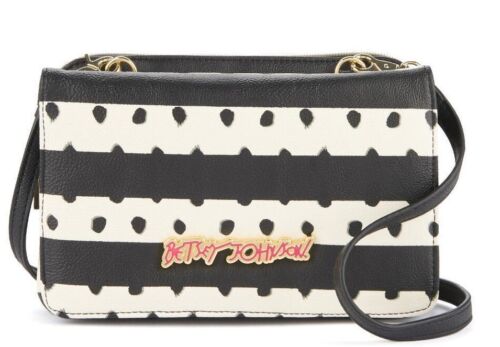 crossbody bag Betsey Johnson Black /& white stripe convertible clutch wallet