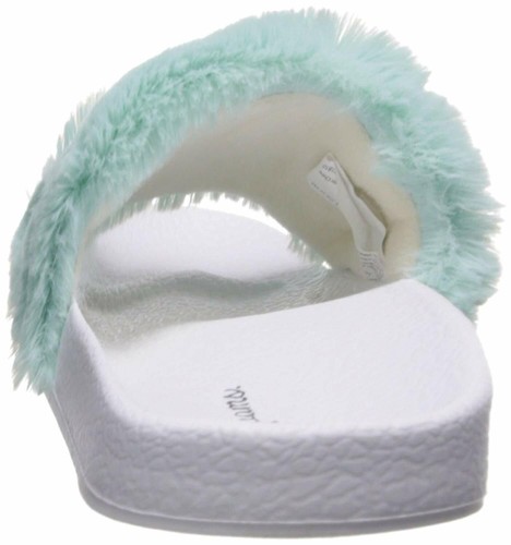 Dearfoams Womens molded footbed pile slide Open Toe Casual Slide Sandals