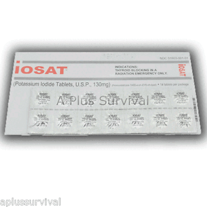 Iosat iode thyroïde bloquant Pilules 14 comprimés 130 mg rayonnement approuvé par la FDA