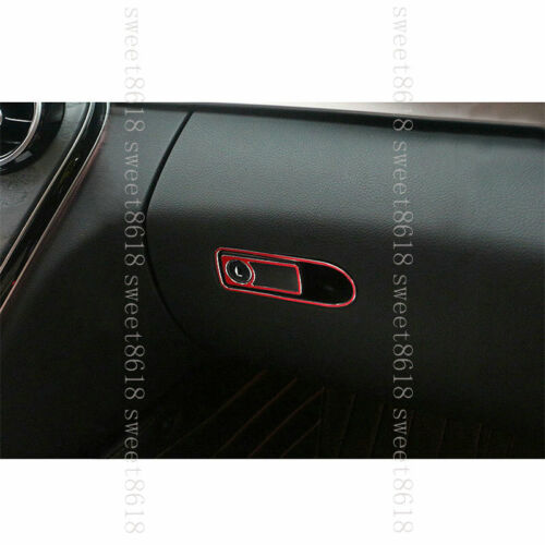 For Mercedes-Benz C E GLC Class W205 2x Red Storage Glove Box Handle Cover Trim