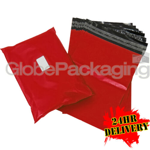 305x406mm 200 X fuerte Rojo 12x16 "de Correo Postal bolsas con franqueo 12" x 16 " las 24 horas 
