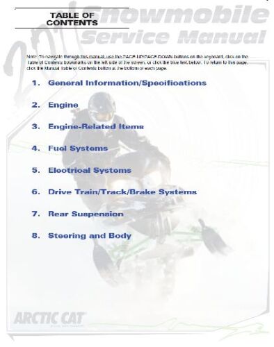 Arctic Cat 2011 snowmobile all models repair service manual in 3-ring binder